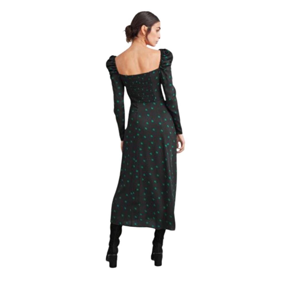 & OTHER STORIES Black fitted polka dot dress Long Sleeve Midi Size 8 - Picture 9 of 12